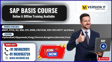 DAY - 4 | SAP BASIS Course Training | Best Online & Offline Training Available | Call: 9014629911