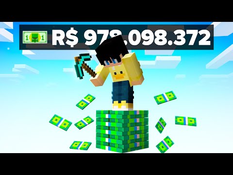 SOBREVIVI em APENAS UM BLOCO DE DINHEIRO no MINECRAFT!