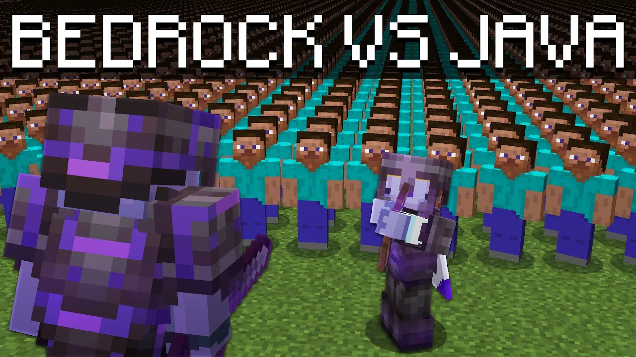 1 Minecraft Bedrock Player vs 100 Java Players - YouTube