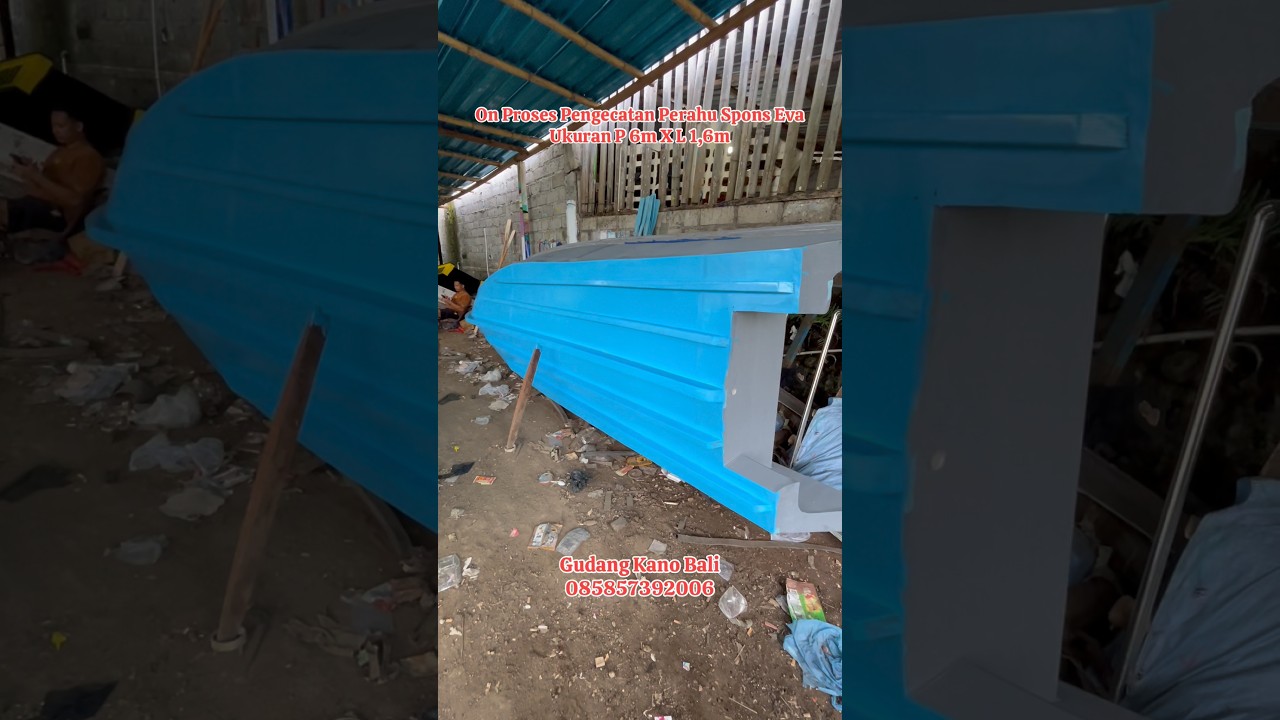 Proses Pengecatan Perahu Spons Eva Ukuran P 6m X L 1,6m 