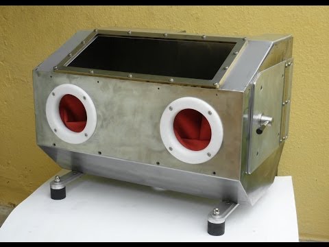 Homemade sandblasting cabinet with integrated 2,5Lt pressure pot-part 7