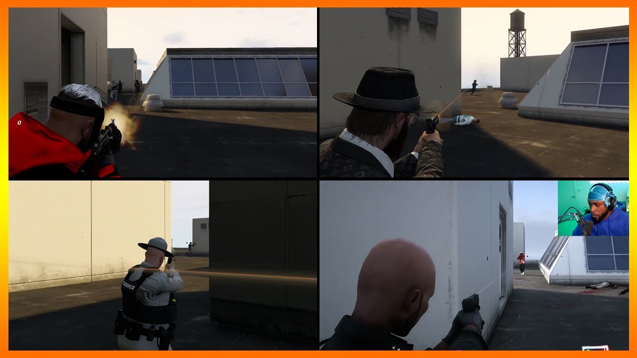 Hydra Make Cops Surrender After a Crazy Shootout at Airport (multiple pov) | Nopixel GTA RP