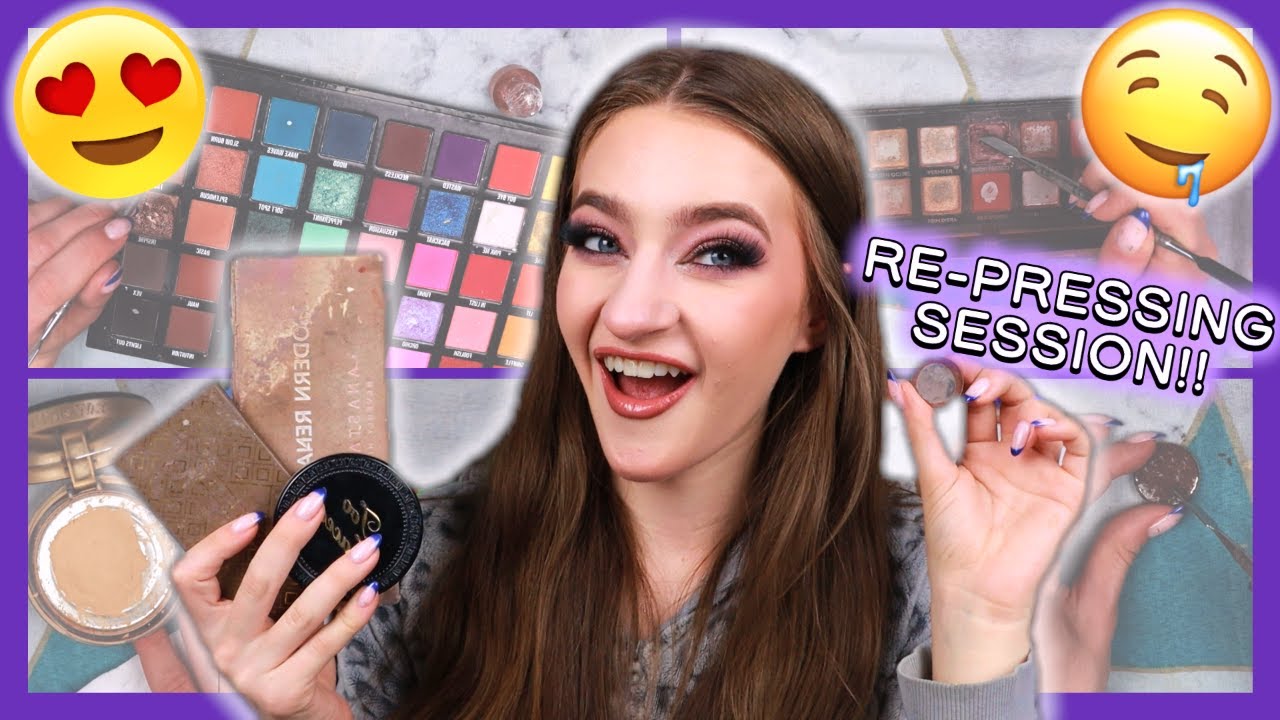 DESTROYING AND RE-PRESSING MY PROJECT PAN MAKEUP!! (so satisfying!) | Caitlin Costello
