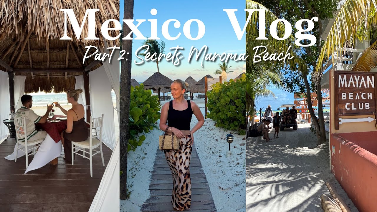 Secrets Maroma Beach 2025 Part 2 | Sunset Beach Dinner + Isla Mujeres Boat Day (Mexico Resort Vlog)