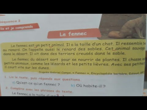 كتاب الفرنسية الخامسة ابتدائي ص 26 Le Fennec