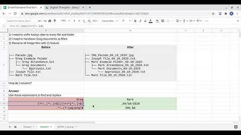 Drive Filename Find & Replace add on using Google Sheet