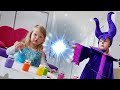 Disney Princesses Costumes  Kids Makeup with Colors Paints Pretend Play with Real Princess Dresses 2