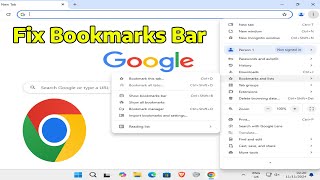 How To Fix Bookmarks Bar Missing in Google Chrome Browser (Restore Bookmark Bar)