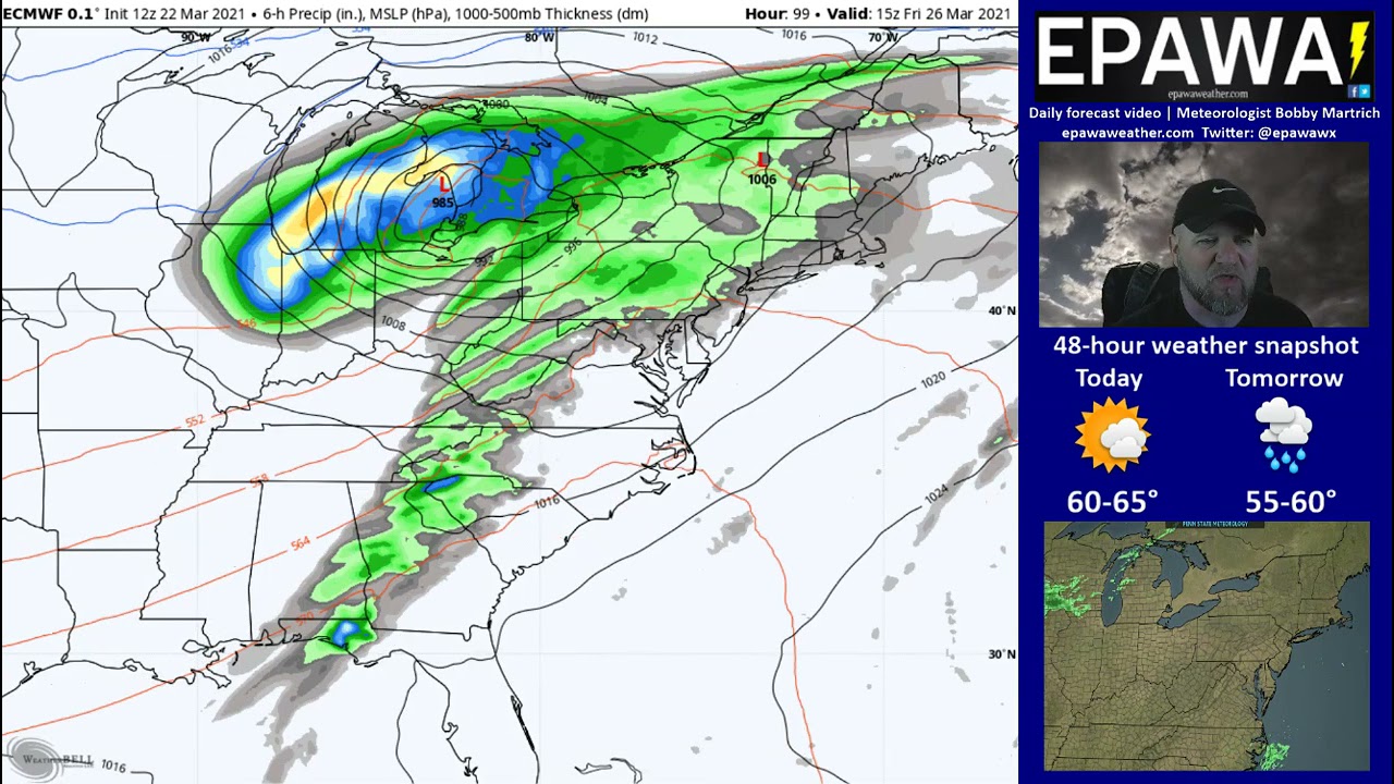 Daily forecast video Tuesday March 23rd, 2021