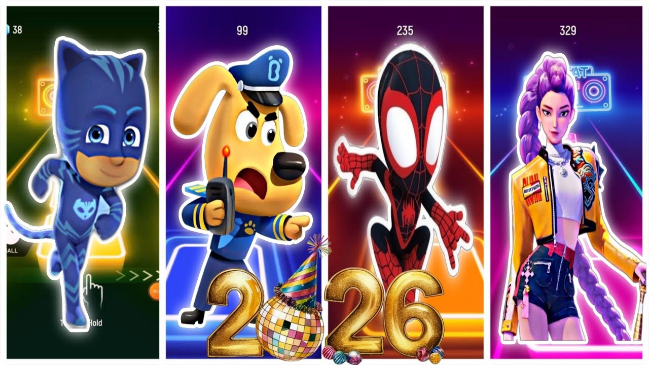 Tiles hop dansing. Pj masks VS sheriff labrador VS spidey VS K-pop demon hunters. Who is better? 
