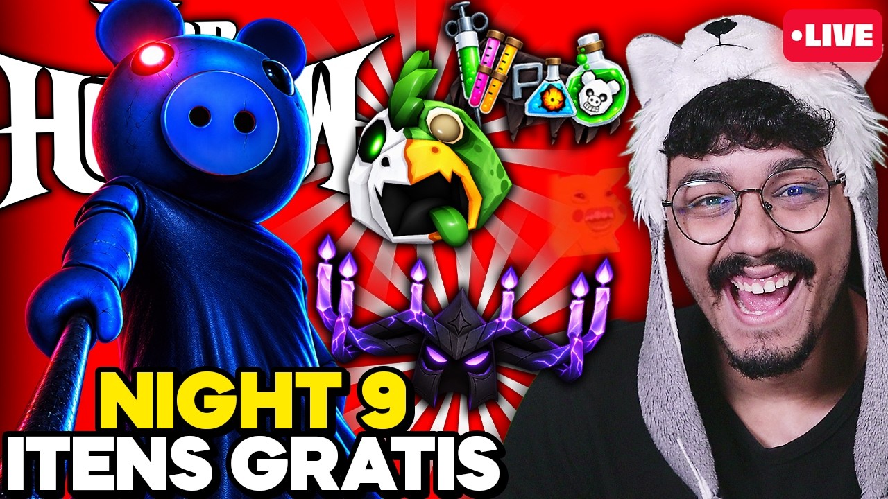 🔴 NIGHT 9 do THE HOLLOW ROBLOX! PEGANDO ITENS GRATIS e DROPANDO ITEM de VIDEO STAR, DEV e ADMIN!