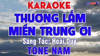 Thương Lắm Miền Trung Ơi Karaoke Tone Nam Nhạc Sống Bolero Hay Dễ Hát || Karaoke Đại Nghiệp