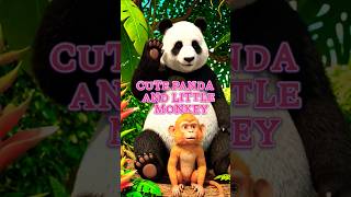 Cute Panda And Little Monkey | Adventure in the jungle | Running form a dangerous Anaconda.