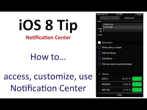 iPhone iOS 8 Tip - Notification Center.  Why use it? How to access, customize, use it