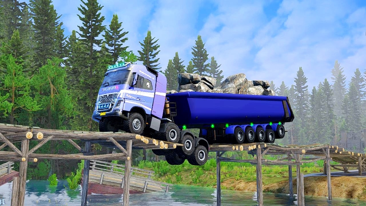 Watch This Mega Truck MAN Carry a Massive Load STONE ! MudRunner Extreme Rescue