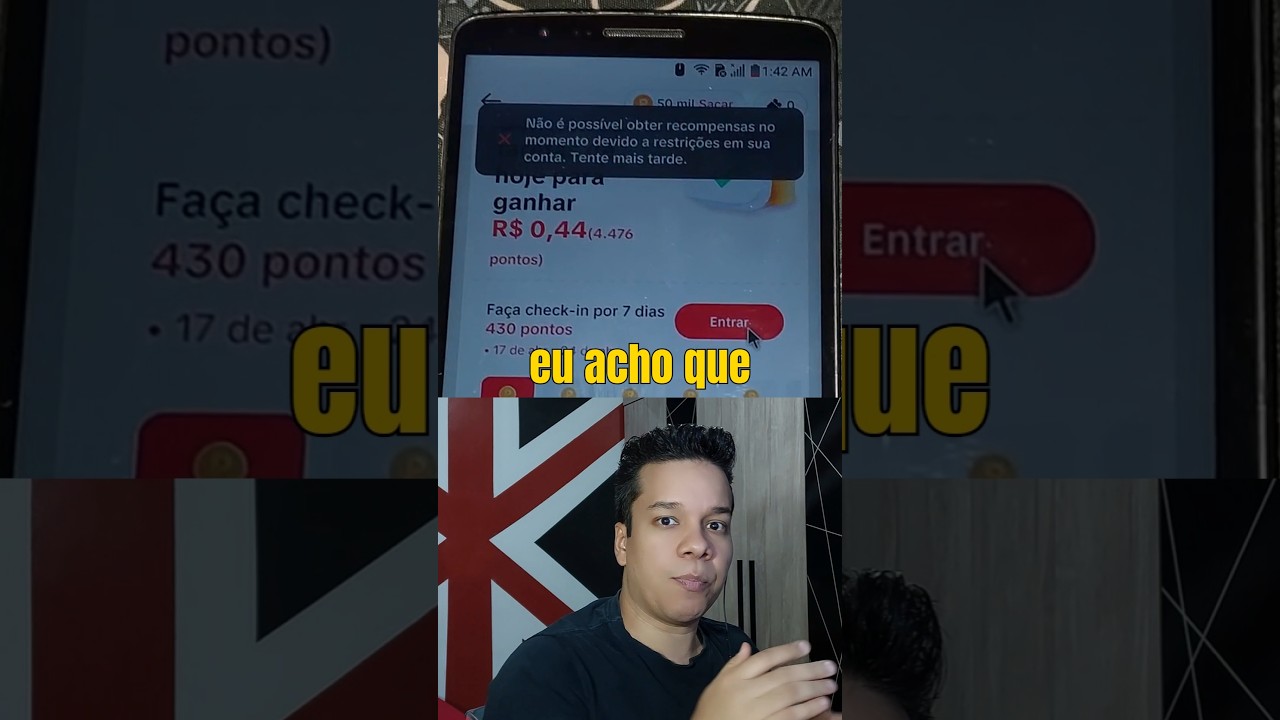 NÃO É POSSÍVEL OBTER RECOMPENSAS NO MOMENTO DEVIDO A RESTRIÇÕES EM SUA CONTA DO TIKTOK