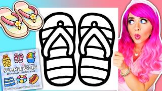 Coloring My NEW! Summer Vibes Coloring Book 🩴 Flip Flops Page | Cozy Coloring Book ☀️ Arrtx Markers screenshot 3
