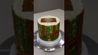 Painted Redwood Forest Cake🎨🌳 #cake #cakedecorating