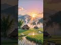 Golden Dawn Over Paddy Fields | Relaxing Anime Vibes