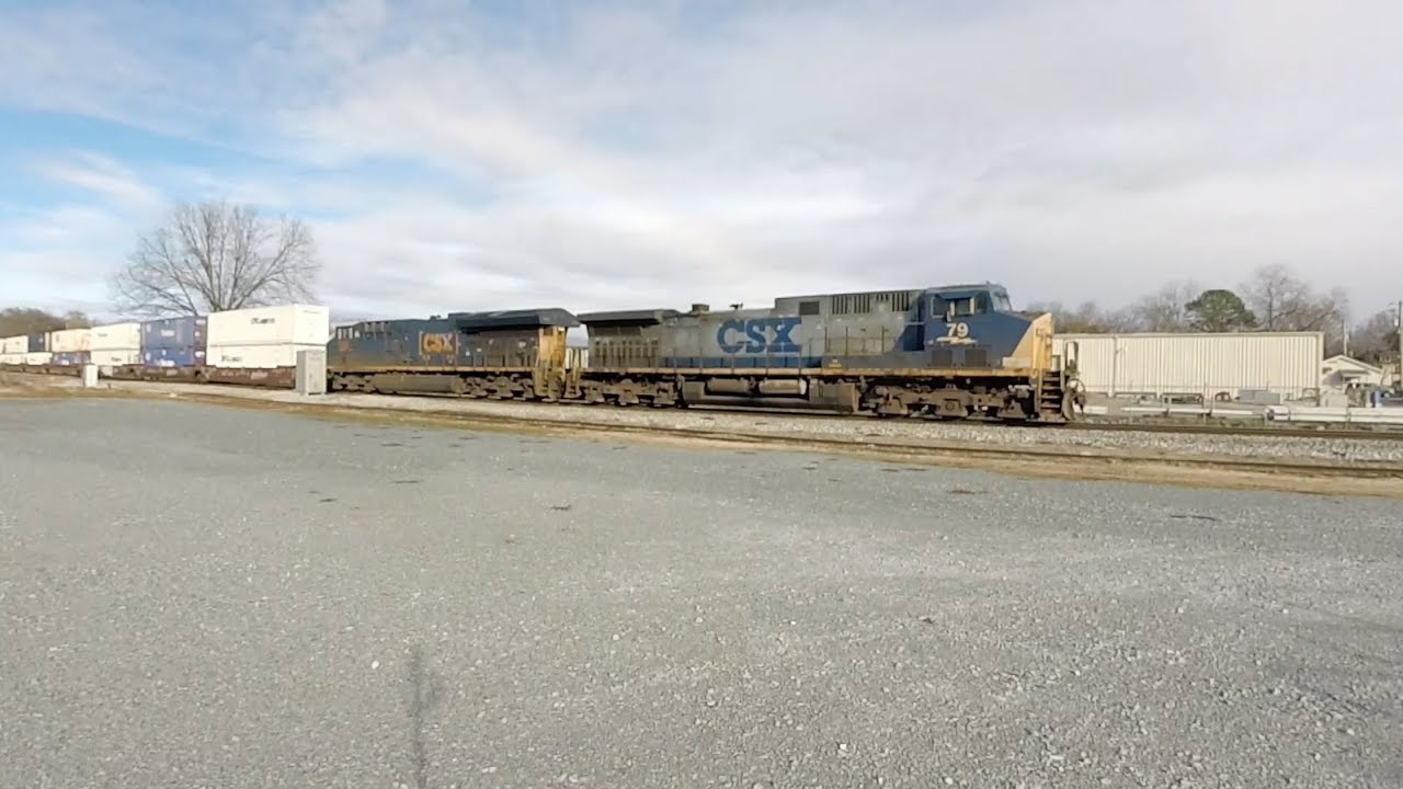 CSX Q155 with AC44CW and Tier Four in Athens - YouTube
