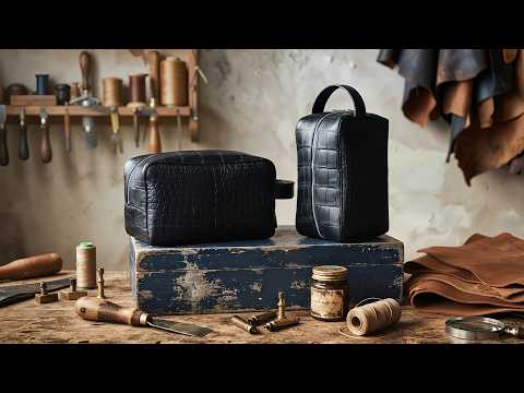 Handcrafted Crocodile Leather Box Bag | Free Pattern + Full Tutorial.