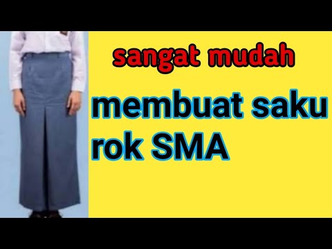 cara mudah dan rapi jahit saku samping rok SMA