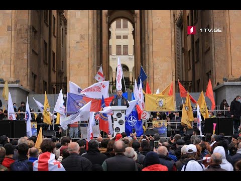 პოლიტიკური პარტიების ლიდერებმა დღესვე აქციაზე მიხეილ სააკაშვილის დისტანციური მიმართვაც შეაფასეს