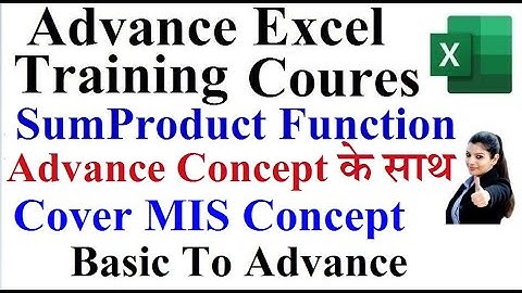 Advance Excel Training | Advance Sum product Function | Sumproduct in excel | Sumproduct Excel