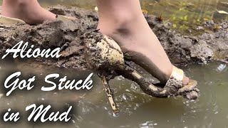 Massimo Renne High Heels in Mud, high heels stuck in mud, high heels abuse in the forest (# 1135)