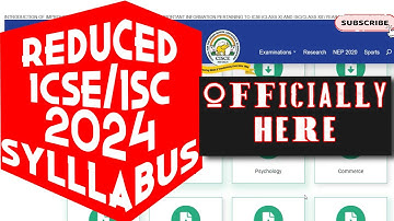 ICSE/ISC 2024 Big Updates, CISCE Officially Release ICSE/ISC Exam 2024 Syllabus @@TuitionICSEOnline​