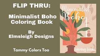 Flip Thru: Minimalist Boho Coloring Book by Elmsleigh Designs