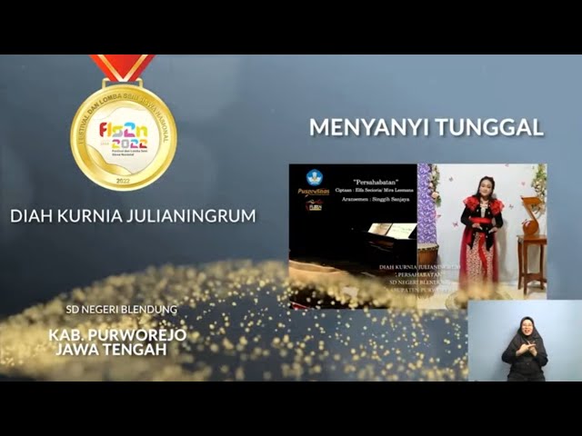 JUARA 1 NASIONAL - FLS2N SD 2022 - PERSAHABATAN - DIAH KURNIA JULIANINGRUM class=