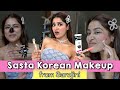 Trying sasta korean makeup from sarojini nagar for the first time  is it worth it