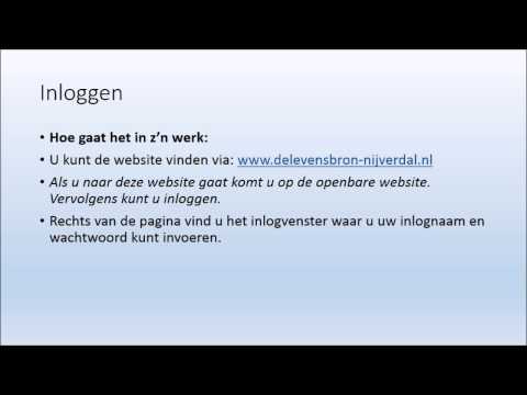 Inloggen - Website 'de Levensbron'