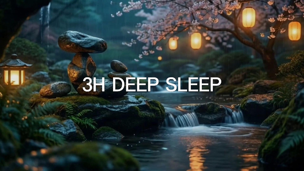 3 Hours Deep Sleep Piano – Rain & Water Stream Sounds for Instant Sleep