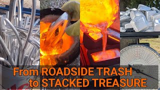 From Roadside Trash to Stacked Treasure  turning scrapped electrical wire into aluminum ingots