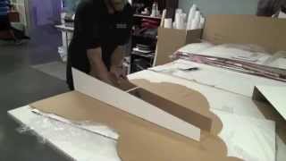 How To: Install and set up an Easel with Clip for a cardboard cutout Standup - Dino Rentos Studios.