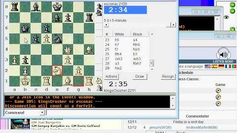 Chess World.net presents Blitz #572  vs esconac (2120) Trompowsky attack (Chessworld.net)