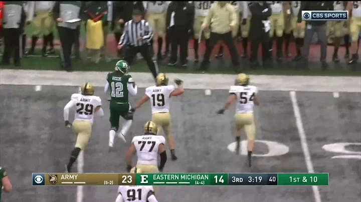 Army Football: James Nachtigal Forced Fumble vs. Eastern Michigan 10-27-18