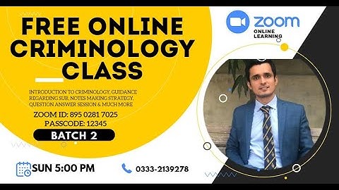 Free Online Criminology Class | CSS With CSP Allahyar Khan