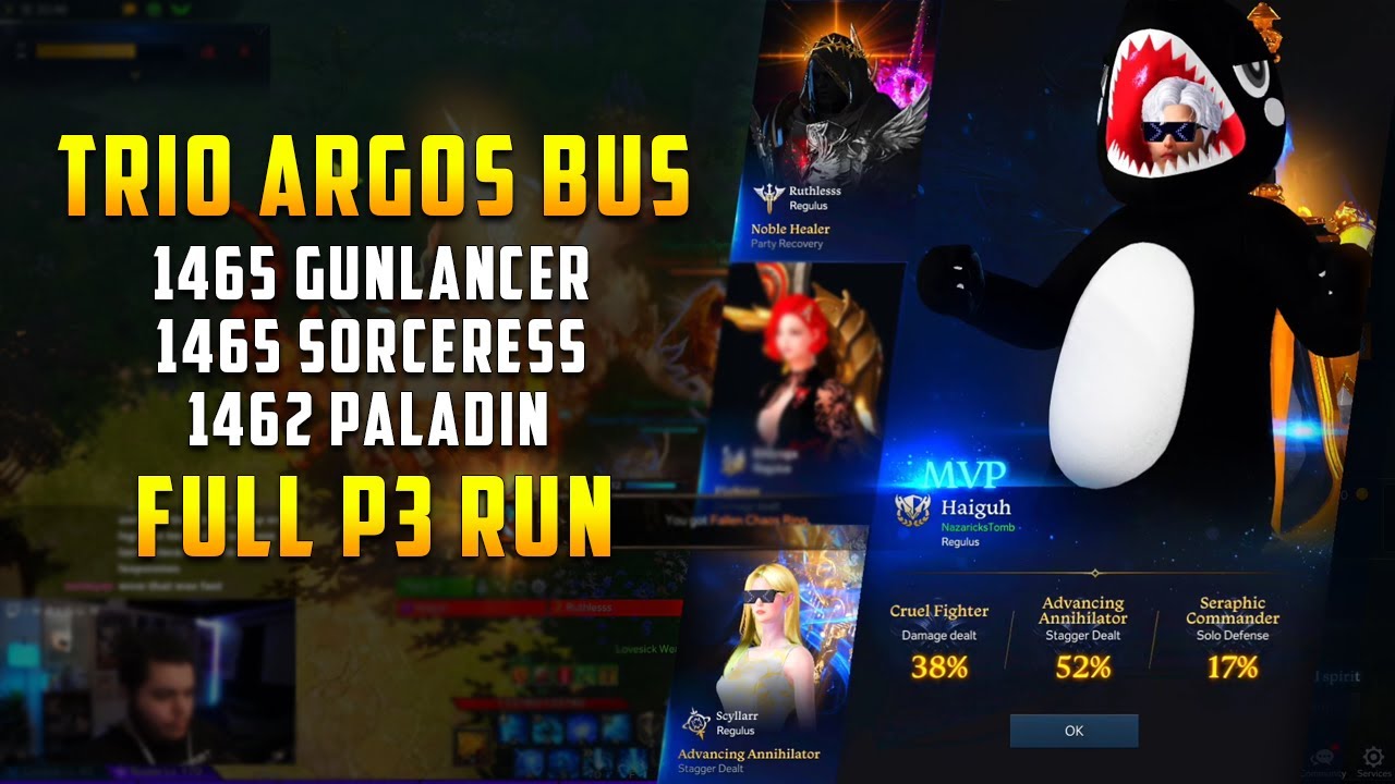 Lost Ark: Trio Argos Bus/Carry 1465 Blue Gunlancer