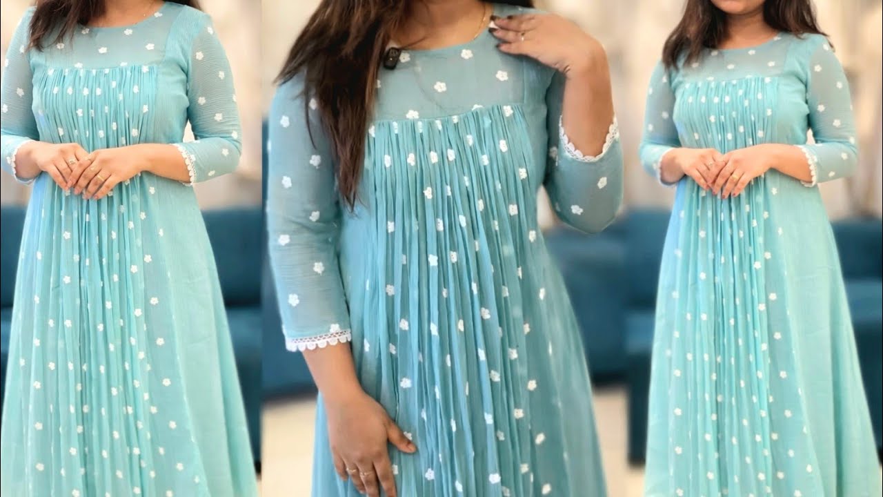 Крой и пошив курти со складками спереди / Крой и пошив курти по выкройке кокетки