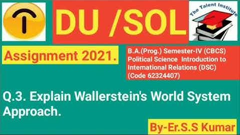 Q3. B.A.(Prog.) Semester-IV Political Science Introduction to International Relations (DSC) 62324407