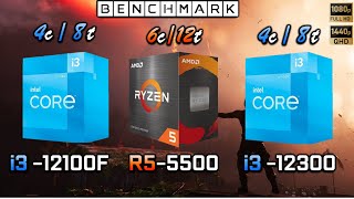 Intel I3 12100f Vs Ryzen 5500 Vs I3 12300  Benchmark  Test In 7 Games