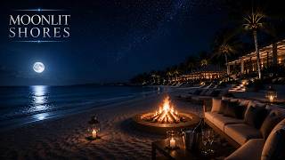 Moonlit Shores π Luxury Beach Night Ambience | Study, Work & Relaxation R&B