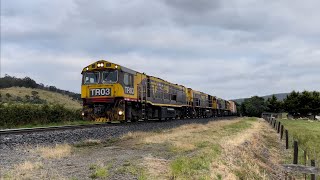 TasRail TR03 TR15 TR14 #35 train crossing Scotts Road Colebrook