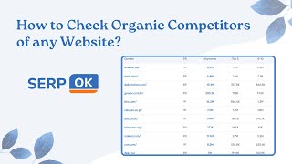 How to check Organic Competitors of any website - Serpok.com Guide