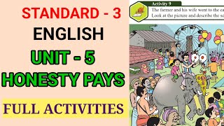 HONESTY PAYS FULL ACTIVITIES | STD 3 ENGLISH UNIT 5 | CLASS 3 ENGLISH UNIT 5 ACTIVITIES