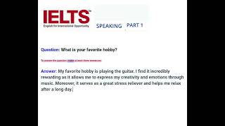 "What is your favorite hobby?" | Answering in 3 sentences | English Learning | Answer smartly.