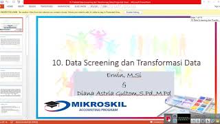 Hasil data screening dan transformasi data dengan mengunakan app spss